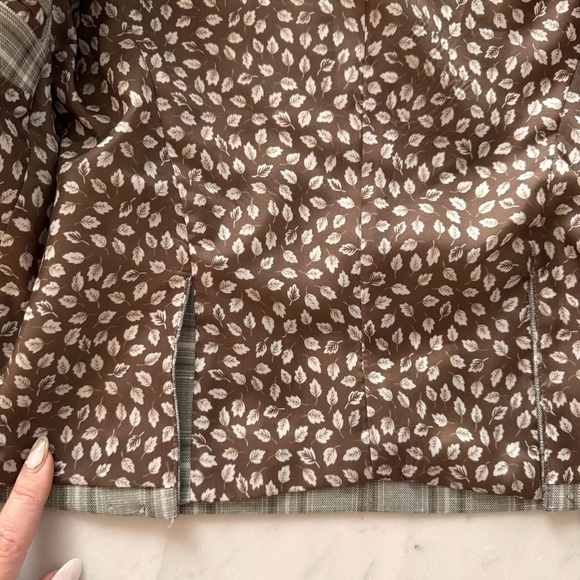 Isaac Mizrahi NewYork Boys 4 Checked Blazer Olive Brown Oxford Plaid Linen Elbow - Picture 8 of 12